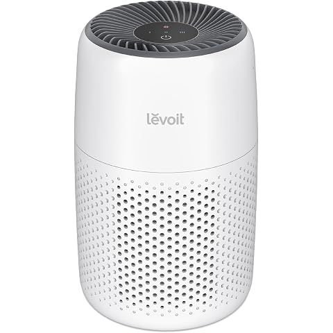 LEVOIT Air Purifiers for Bedroom Home Dorm, 3-in-1 Filter Cleaner with Fragrance Sponge for Better Sleep, Filters Smoke, Allergies, Pet Dander, Odor, Dust, Office, Desktop, Core Mini-P, White