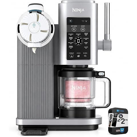 Ninja NC701 CREAMi Swirl 13-in-1 Soft Serve Ice Cream Machine (Renewed) Bundle with...