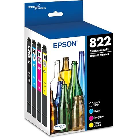 EPSON 822 DURABrite Ultra Ink Standard Capacity Black & Color Cartridge Combo Pack ...