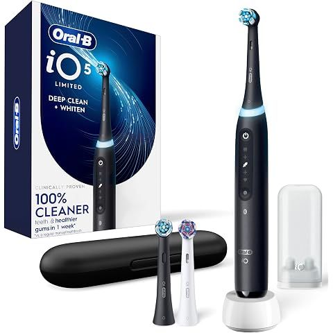 Oral-B Rechargeable Electric Toothbrush, iO5 Limited Deep Clean & Whiten, 5 Cleanin...