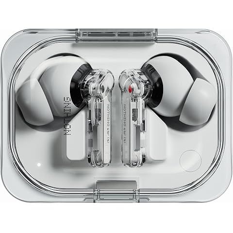 Nothing Ear (a) Wireless Earbuds, 45dB Hybrid Noise Cancelling Earbuds, Hi-Res Audio, Advanced Equaliser, Dual Connect, 6 Mics, 42.5H Playtime Ear Buds Wireless Bluetooth, White
