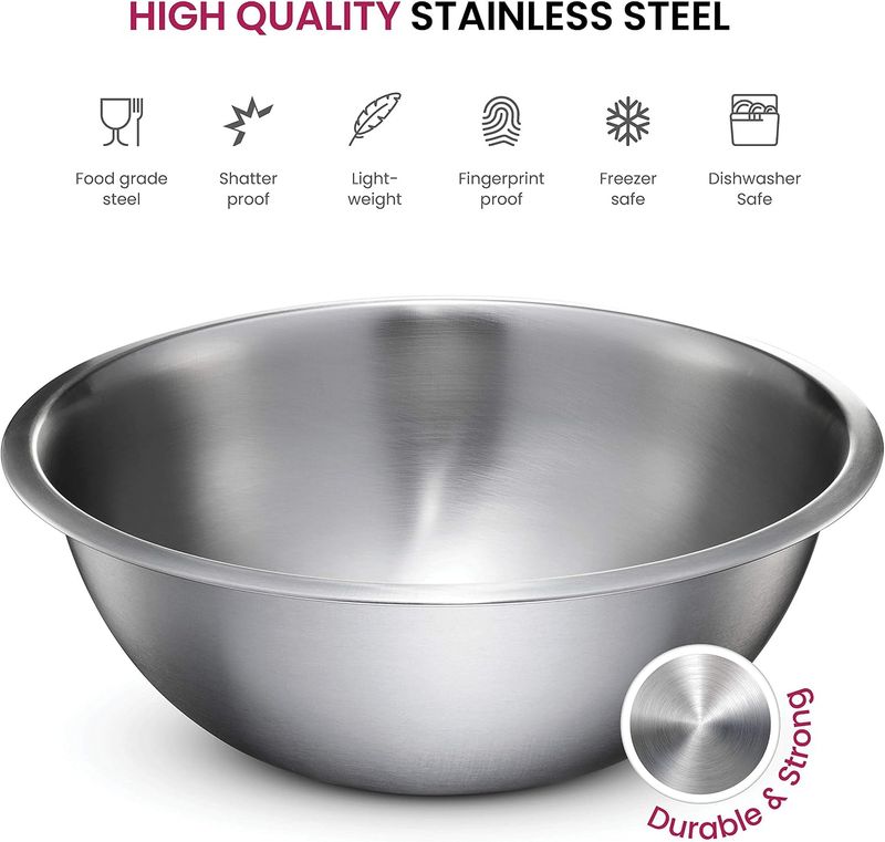 FineDine Stainless Steel Mixing Bowls Set - Image 7