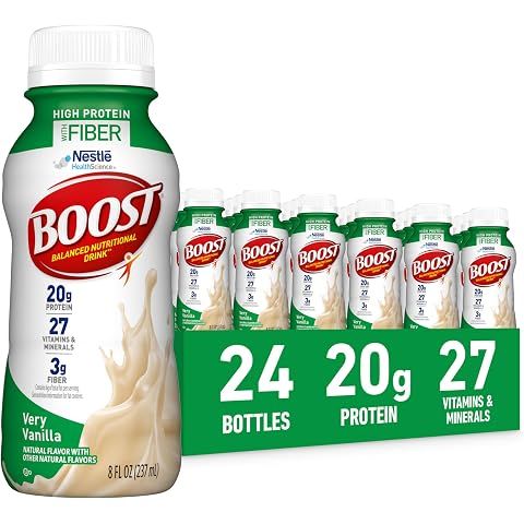 BOOST High Protein with Fiber Ready to Drink Complete Nutritional Drink, Very Vanil...