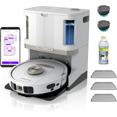 Shark PowerDetect 2-in-1 Robot Vacuum & Mop, White, AV2800ZE | 5 PowerDetect Techno...