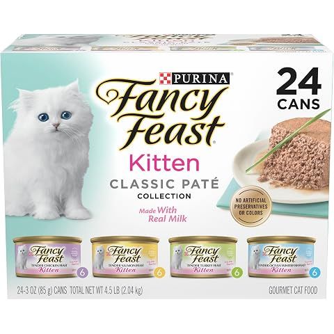 Purina Fancy Feast Wet Kitten Food Variety Pack, 3 oz cans, 24-Pack | Oceanfish, Tu...