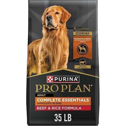 Purina Pro Plan Complete Essentials Beef & Rice Dry Dog Food, 35 lb Bag | Shredded ...