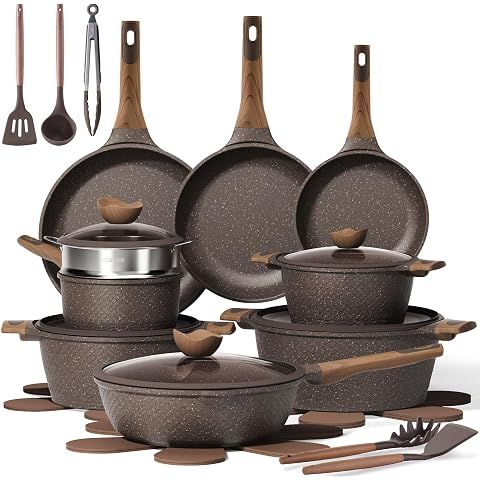 CAROTE 26pcs Pots and Pans Set, Nonstick Cookware Sets | Induction Kitchen Cooking ...
