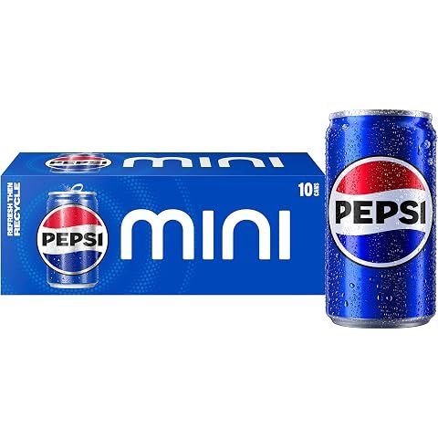 Pepsi Soda, 7.5 Ounce Mini Cans, (10 Pack) (Packaging May Vary)