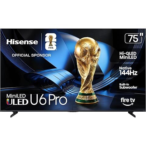 Hisense 75" U6 Pro Series Mini‑LED ULED 4K UHD HDR Gaming AI Smart Fire TV (75U6SF ...