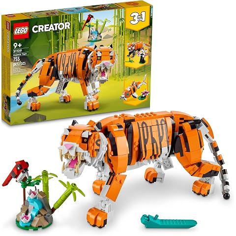 LEGO Creator 3 in 1 Majestic Tiger Building Set, Transforms from Tiger to Panda or ...