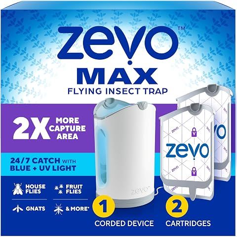 Zevo MAX Bug Catcher & Fly Trap for Indoors - Flying Insect Trap for Gnats, House &...