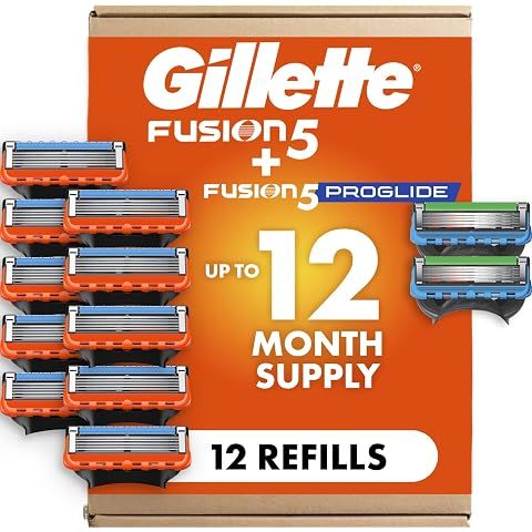 Gillette Fusion5 and ProGlide Men's Razor Blade Refills, 5-Blade Cartridges, Variet...