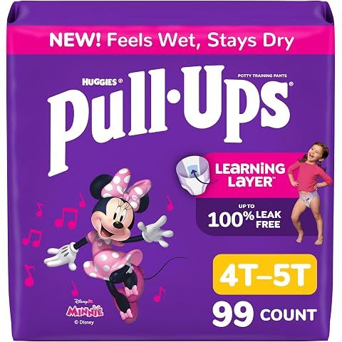Pull-Ups Girls' Potty Training Pants, Size 4T-5T Training Underwear (38-50 lbs), 99...