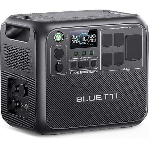 BLUETTI AC200L Portable Power Station 2048Wh 2400W LiFePO4 Battery | 3600W Power Li...