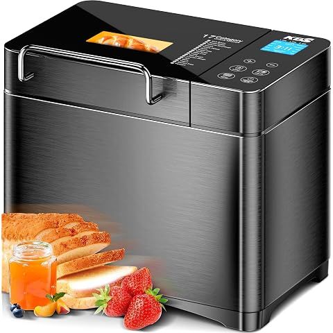 KBS Premium 2.2LB Convection Bread Maker Dual Heaters, 710W Stainless Steel 17-in-1...
