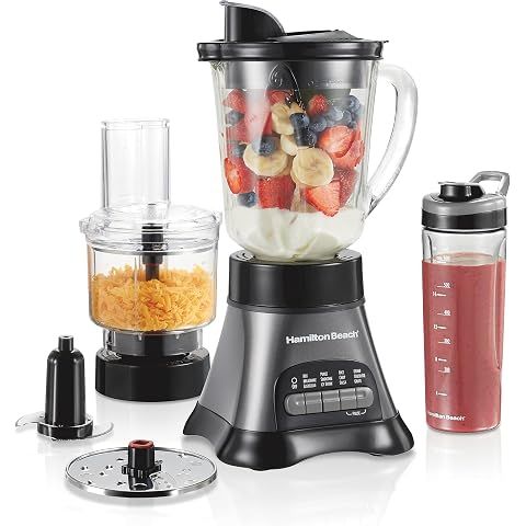 Hamilton Beach Blender and Food Processor Combo for Shakes & Smoothies, With 3 Cup ...
