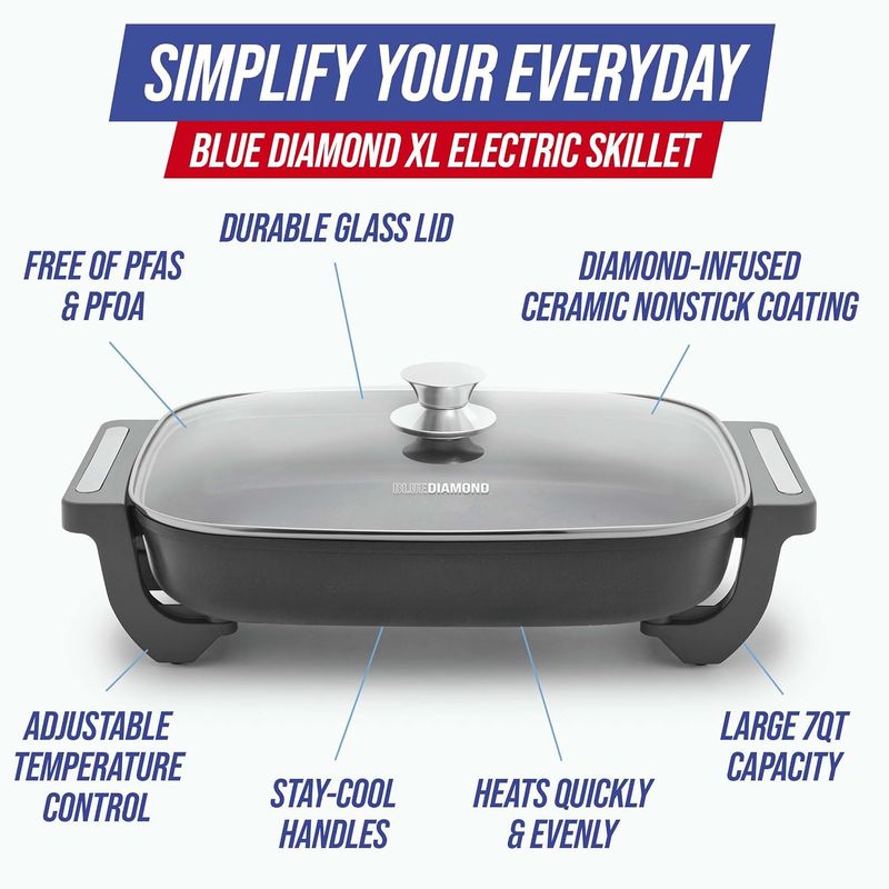 Blue Diamond 7QT Electric Skillet - Image 4