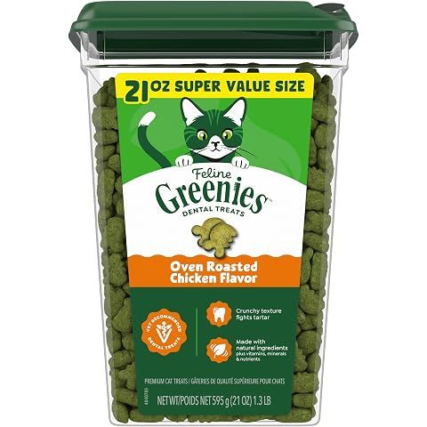 Greenies Feline Natural Dental Cat Treats, Roasted Chicken Flavor, 21 oz | #1 vet-r...