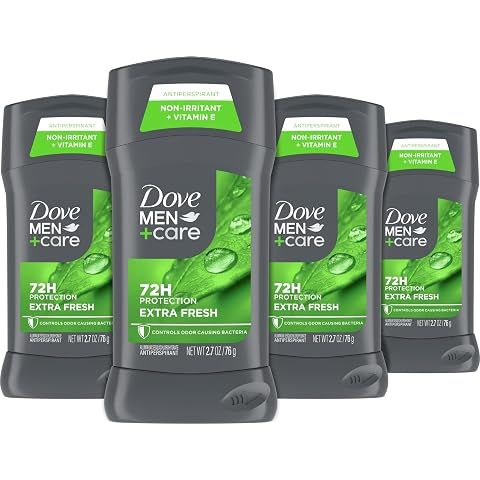 DOVE MEN + CARE Antiperspirant Deodorant Stick Extra Fresh, 4 Count, 2.7 oz | 72-Ho...