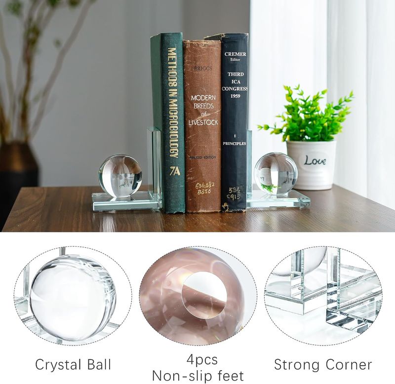 Crystal Bookends with Crystal Ball - Image 5