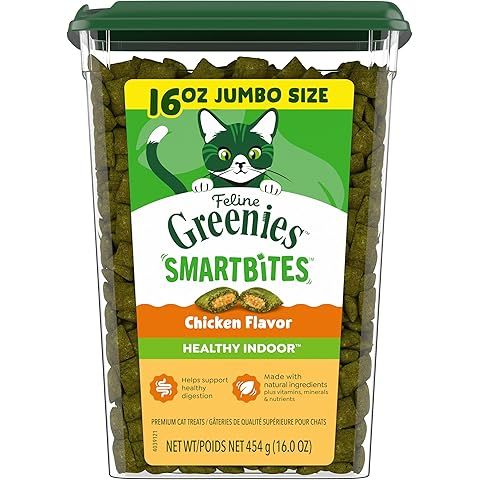 Greenies Feline Smartbites Healthy Indoor Cat Treats, Chicken, 16 oz | Veterinarian...