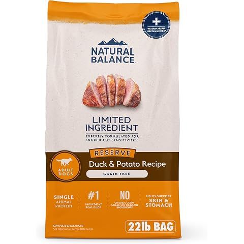 Natural Balance Limited Ingredient Adult Grain-Free Dry Dog Food, Reserve Duck & Po...