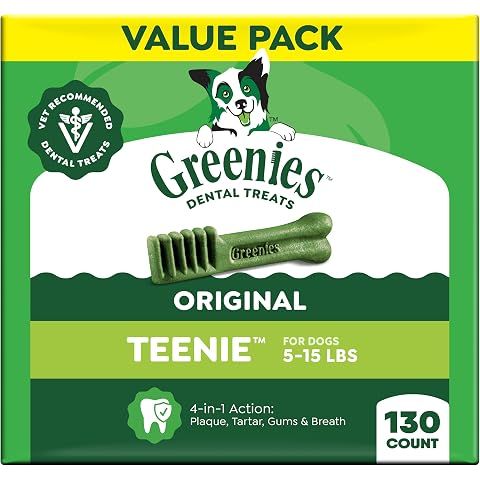 Greenies Teenie Original Natural Dental Dog Treats, Chicken, 130 Count | Vet-recomm...
