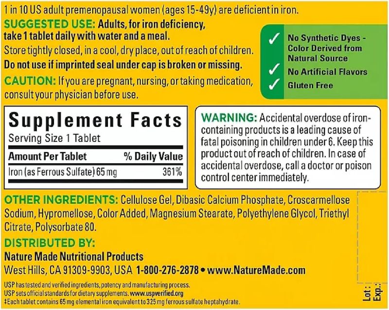 Nature Made Iron 65 mg Tablets - Image 4