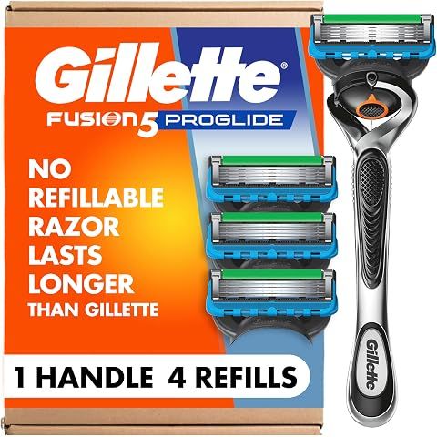Gillette Fusion ProGlide Shaving Razor for Men, 1 Handle + 4 Blade Refills