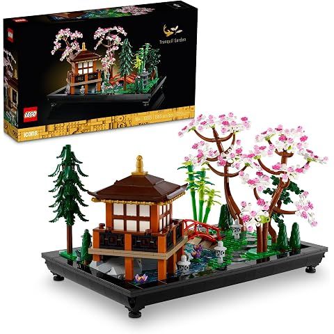 LEGO Icons Tranquil Garden Building Set - Detailed Japanese Zen Garden DIY Kit for ...