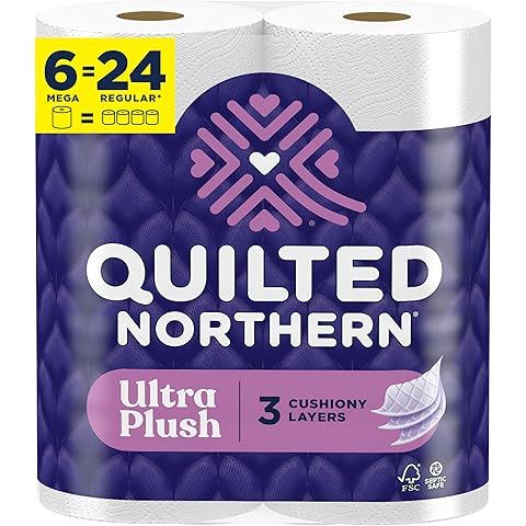 Quilted Northern Ultra Plush Toilet Paper, 6 Mega Rolls = 24 Regular Rolls, 4X More...