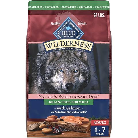 Blue Buffalo Wilderness with Salmon High Protein Grain Free Dry Dog Food for Adult ...
