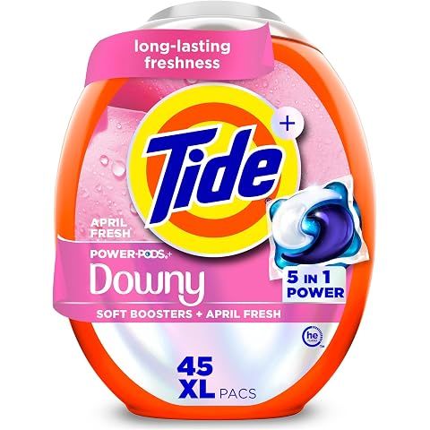 Tide Power PODs + Downy Laundry Detergent Pods, 45 Count, Soft Boosters + April Fresh
