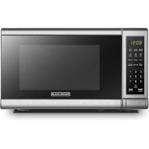 BLACK+DECKER Countertop Microwave Oven, 0.7 Cu.Ft, 700W, Stainless Steel | Digital ...