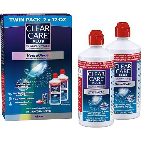 CLEAR CARE PLUS Cleaning & Disinfecting Contact Lens Solution 12 Oz, 2 Pack