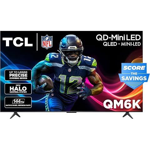 TCL 85 Inch Class QM6K Series | Mini LED QLED 4K HDR | 85QM6K, Latest Model | 120HZ-144HZ High Brightness Smart Google TV Dolby Atmos Onkyo Audio | Voice Remote Alexa Gaming Streaming Television