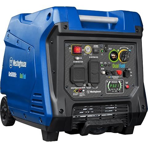 Westinghouse 5000 Peak Watt Super Quiet Dual Fuel Portable Inverter Generator, Remo...