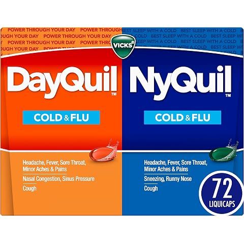 Vicks DayQuil & NyQuil Co-Pack, Cold & Flu Medicine, Powerful Multi-Symptom Daytime...
