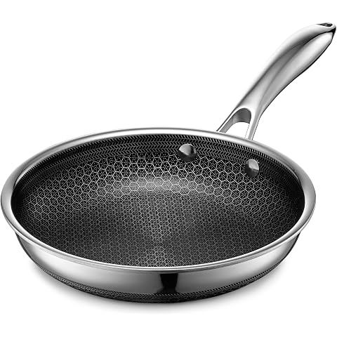 HexClad 8 Inch Hybrid Nonstick Frying Pan, Stay-Cool Handle, Dishwasher and Oven Sa...