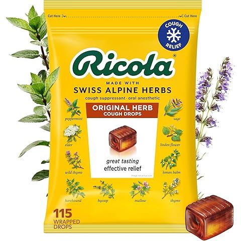 Ricola Original Herb Cough Drops - 115 Count | Made with Menthol - Cough and Sore T...