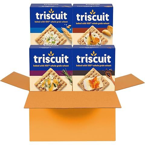 Triscuit Whole Grain Wheat Crackers 4 Flavor Variety Pack, 4 Boxes