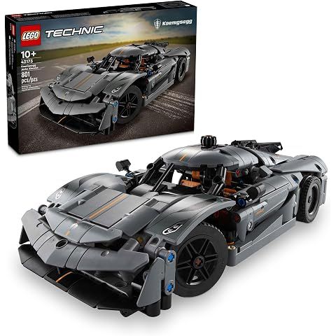 LEGO Technic Koenigsegg Jesko Absolut Grey Hypercar, Sports Car Building Set for Bo...