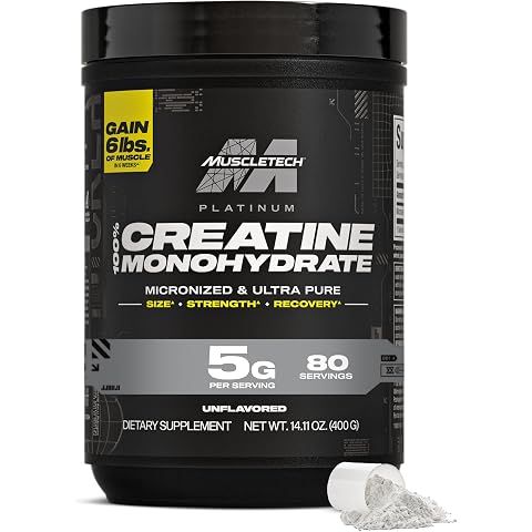 MuscleTech Creatine Monohydrate Powder, Platinum Pure (80 Servings) | Unflavored Mi...