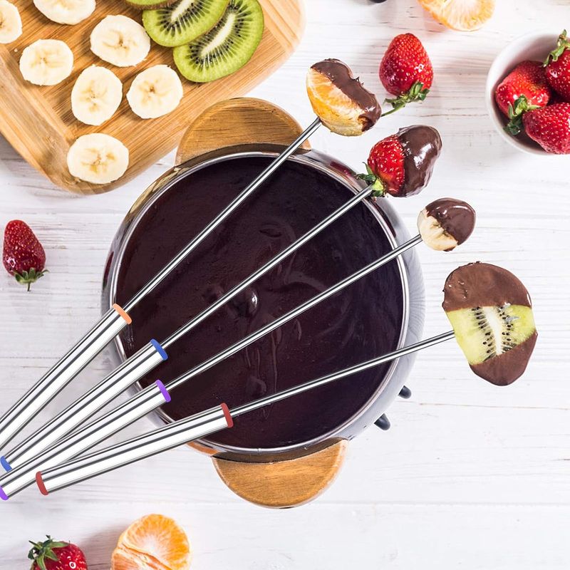 Color-Coded Stainless Steel Fondue Forks - Image 4