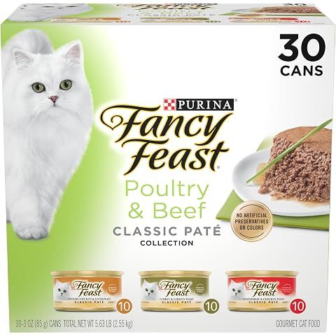 Fancy Feast Classic Pate Poultry & Beef Wet Cat Food, 3 oz Cans, 30-Pack | Variety ...