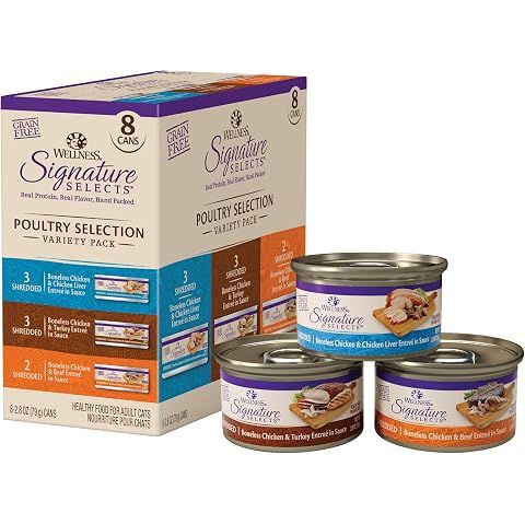 Wellness CORE Signature Selects Variety Pack Adult Canned Wet Cat Food, Natural, Pr...