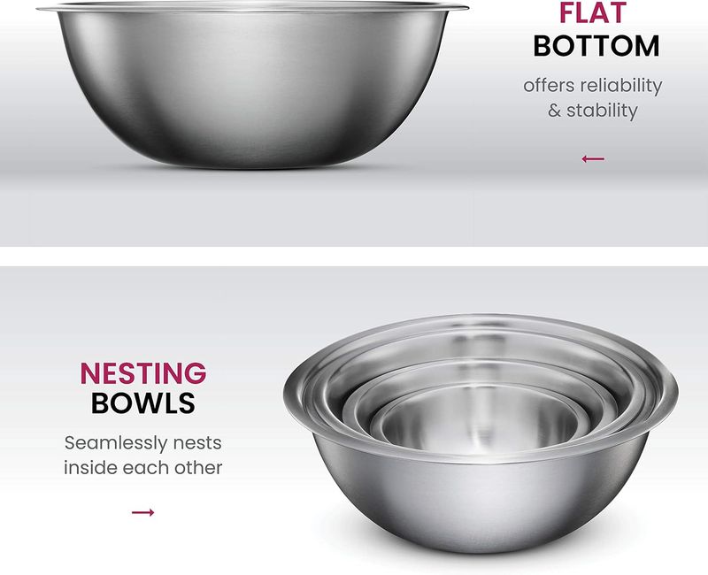 FineDine Stainless Steel Mixing Bowls Set - Image 8