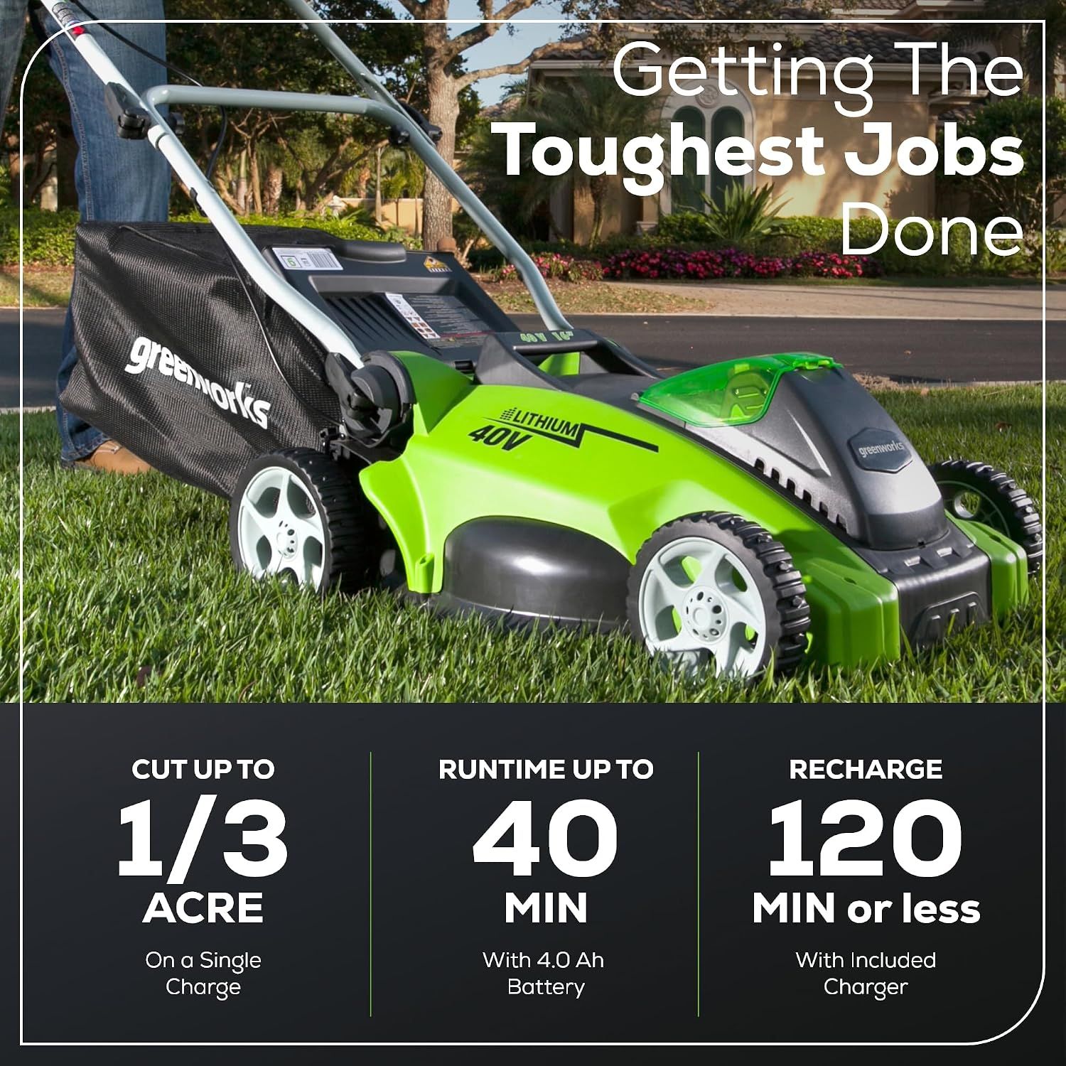 Greenworks 40V 16" Lawn Mower - Image 3