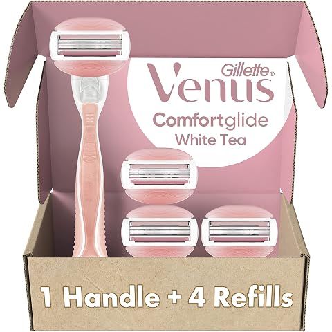 Gillette Venus ComfortGlide White Tea Women's Razor 1 Handle + 4 Blade Refills