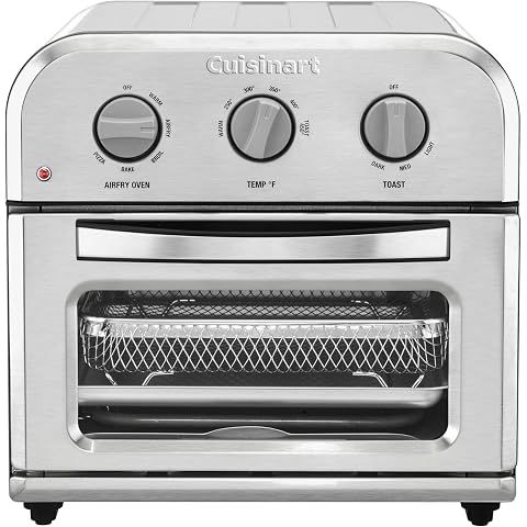 Cuisinart Compact Air Fryer Toaster Oven, Stainless Steel Fryer with 6-in-1 Functio...